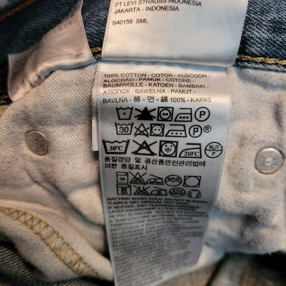 Levi's Jeans 32x30 Slim Bootcut 527 Ripped Medium Light Wash Cotton Western - Picture 5 of 11